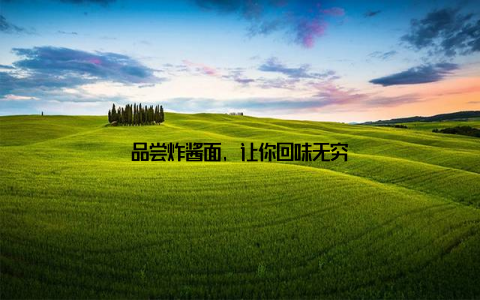 品尝炸酱面, 让你回味无穷