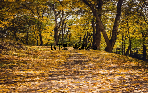 以下是一些建议 a